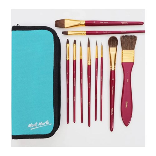 MONT MARTE BRUSH SET WALLET 11 Piece - Watercolour(3)